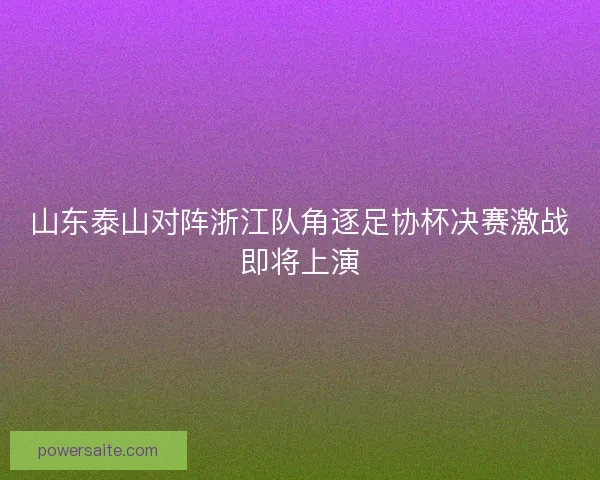 山东泰山对阵浙江队角逐足协杯决赛激战即将上演